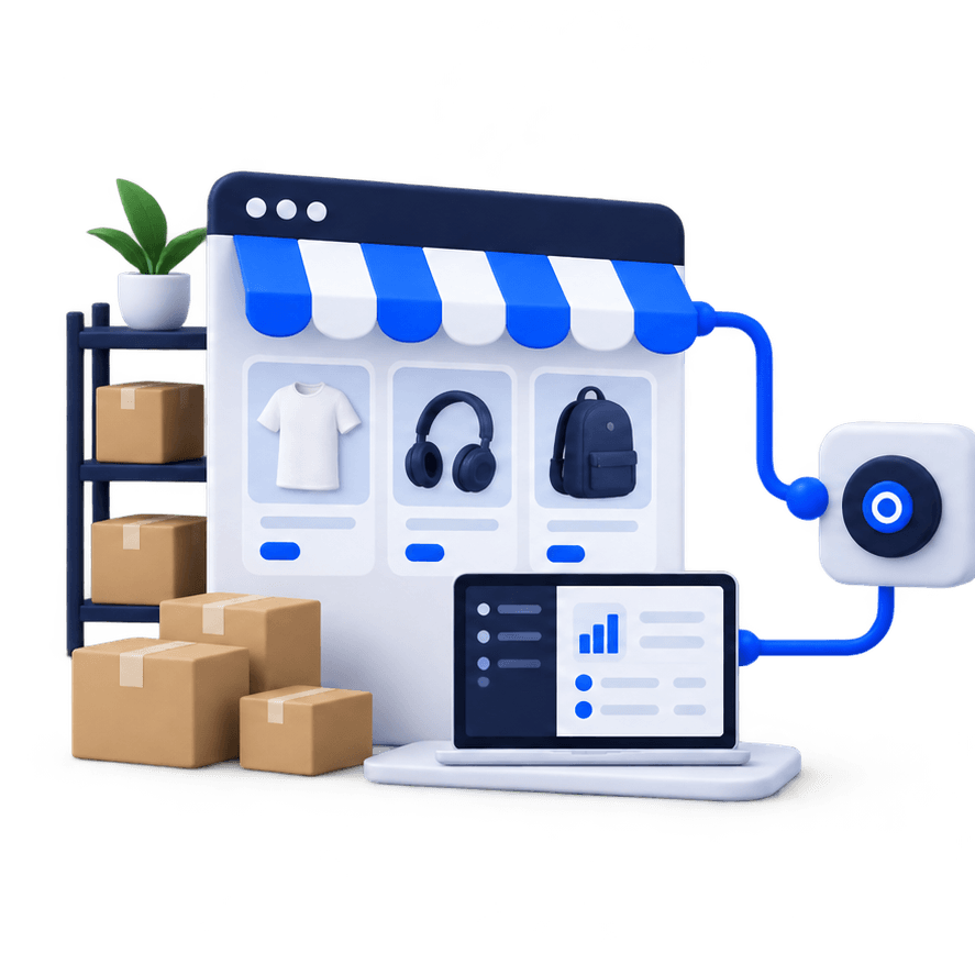Existing online store connected without a platform migration
