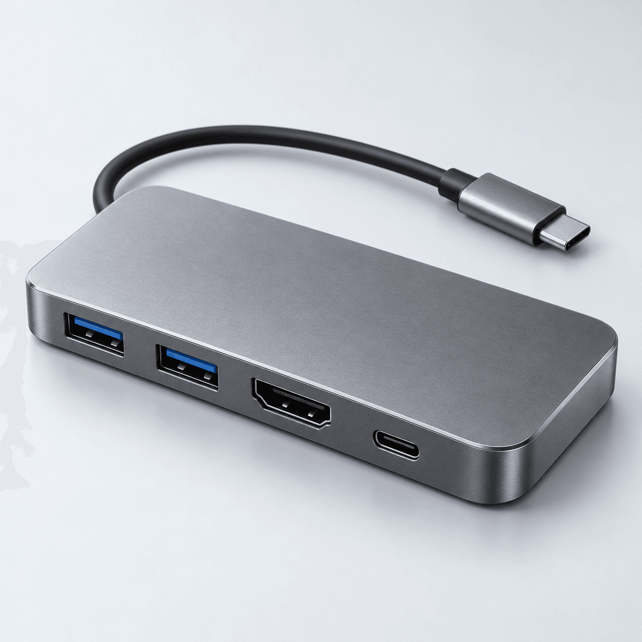 Illustrative aluminum USB-C dock